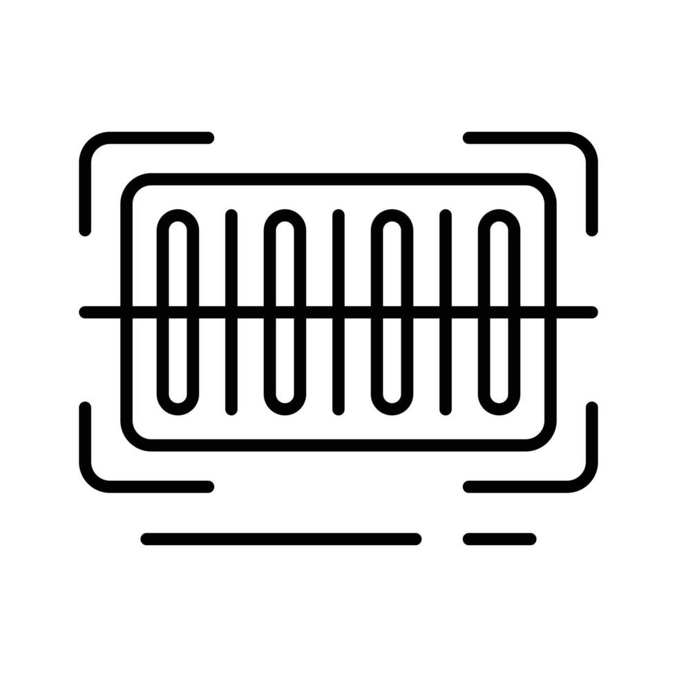 A modern outline icon of scannable qr code. vector