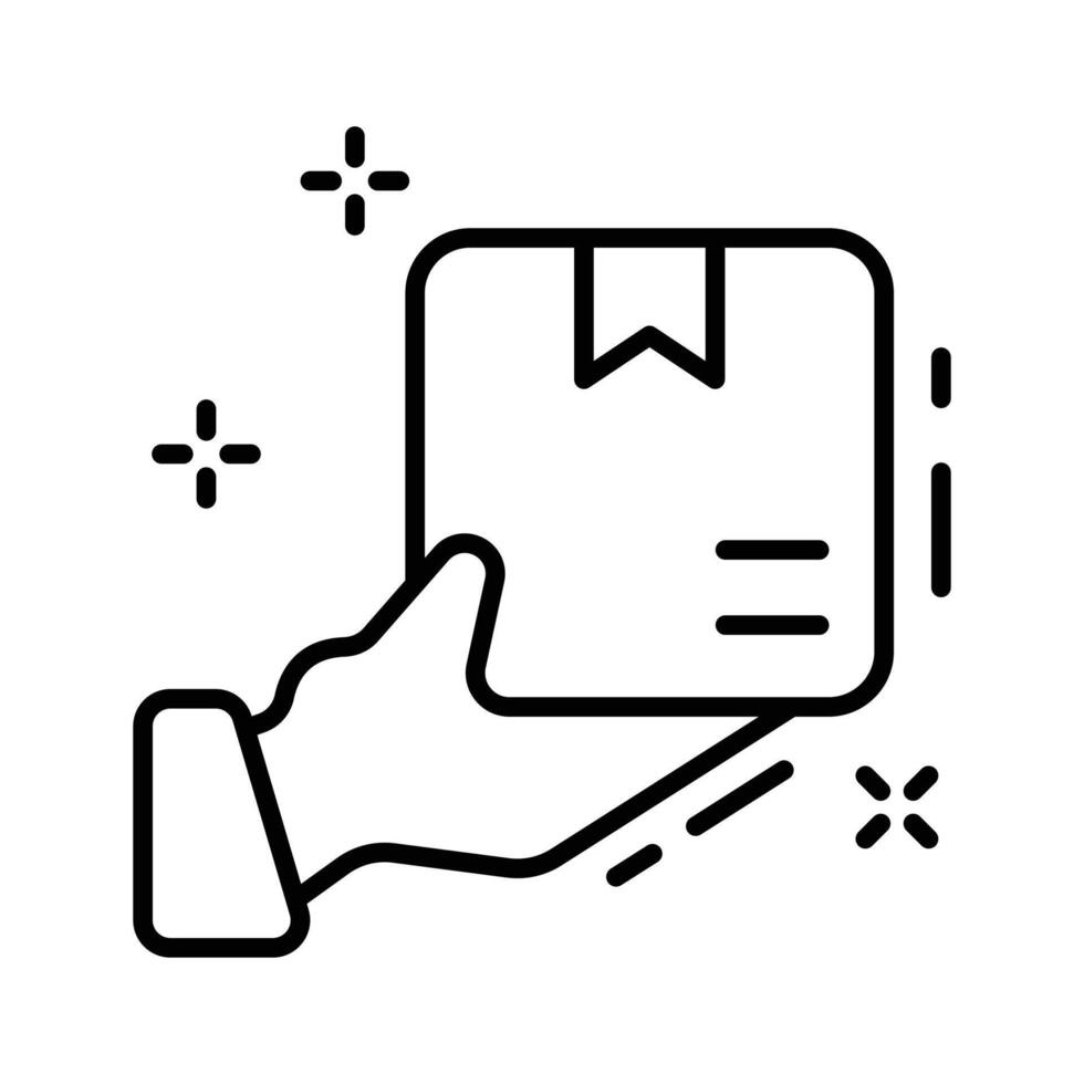 A premium outline icon of courier mail service. vector