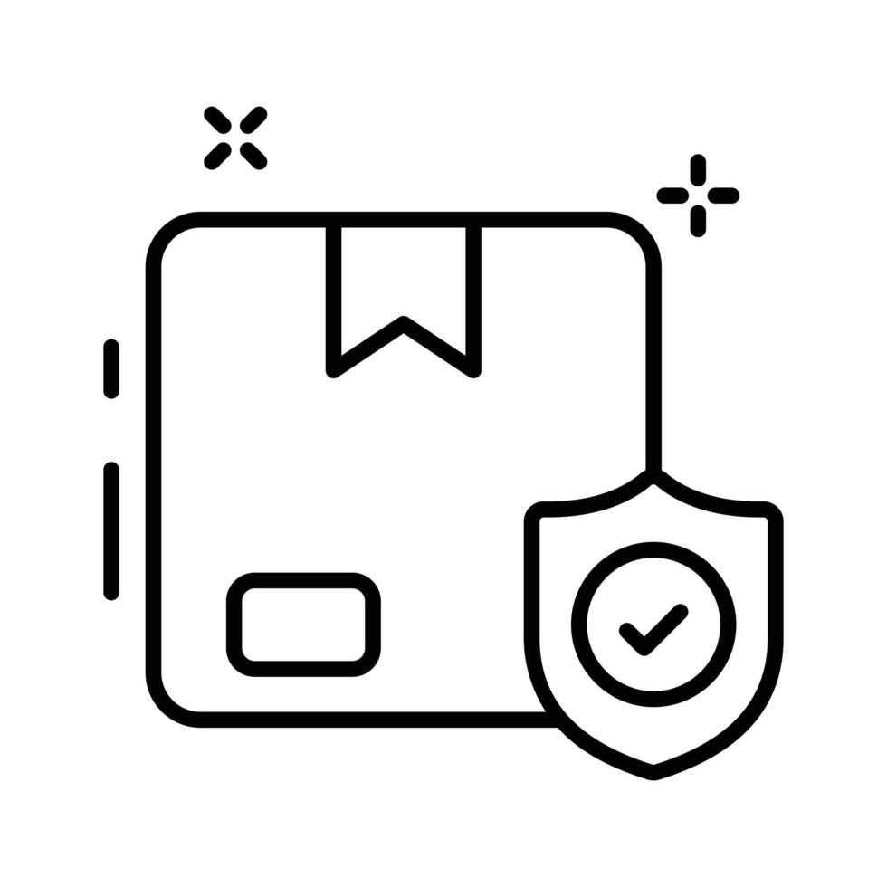 Premium linear icon of trusted cargo insurance. vector