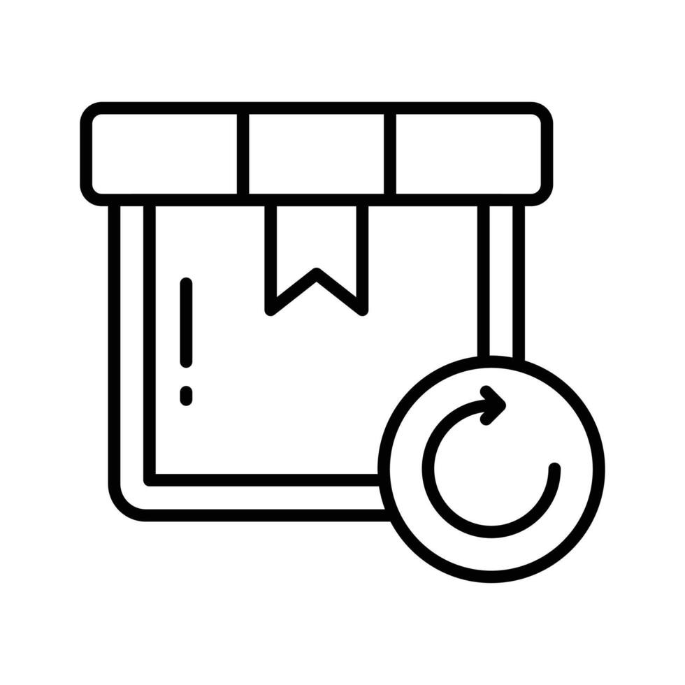 Premium outline icon of parcel return process. vector