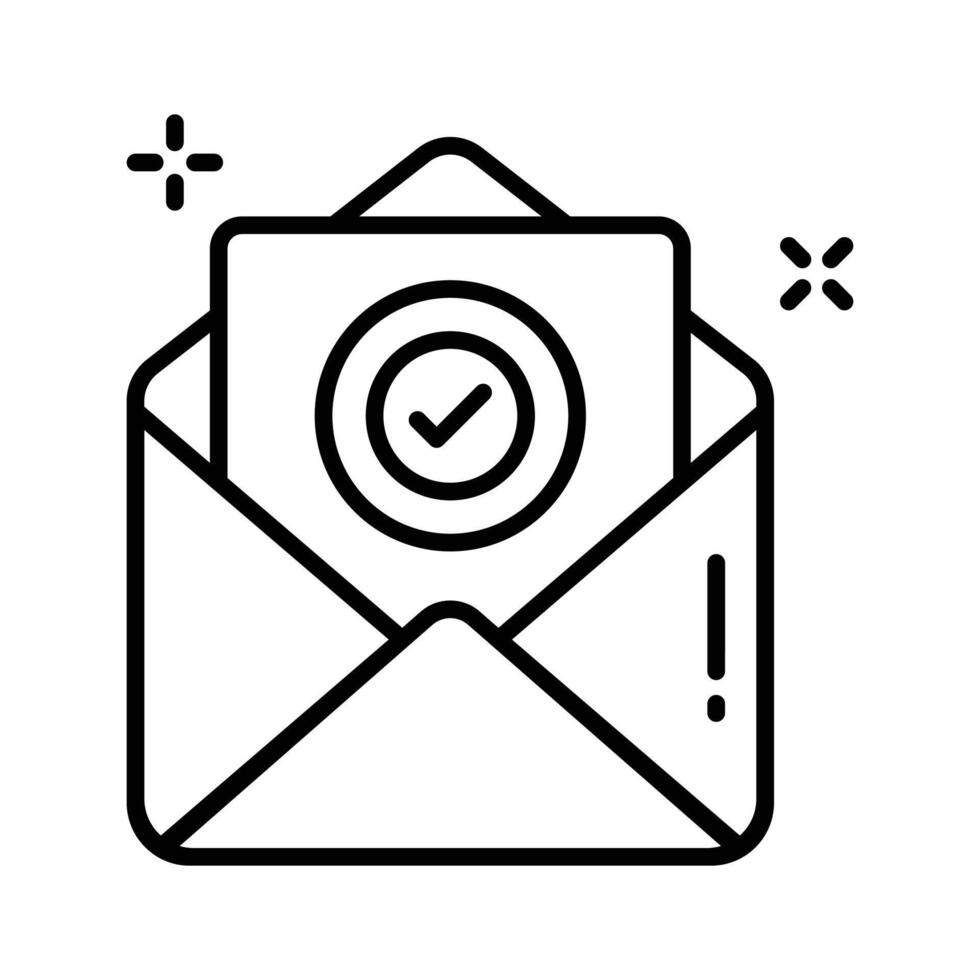 A modern outline icon of confirmation mail. vector