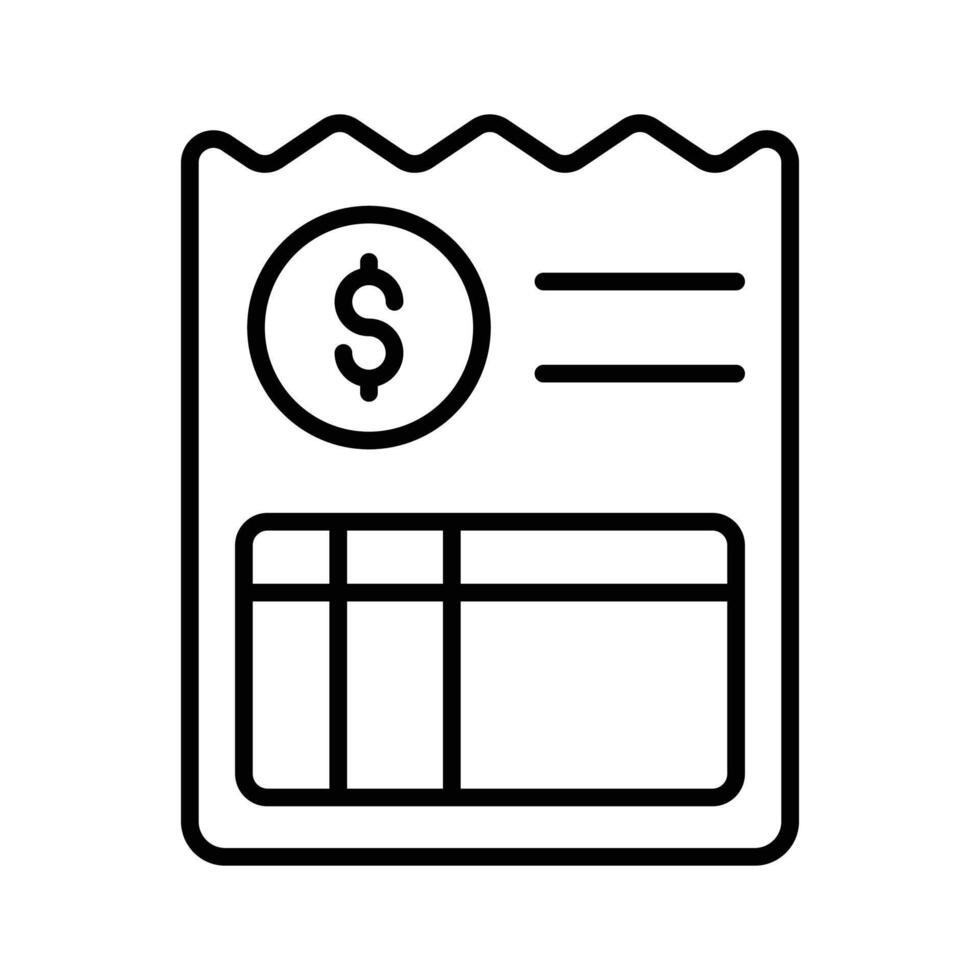 Premium linear icon of invoice document template. vector