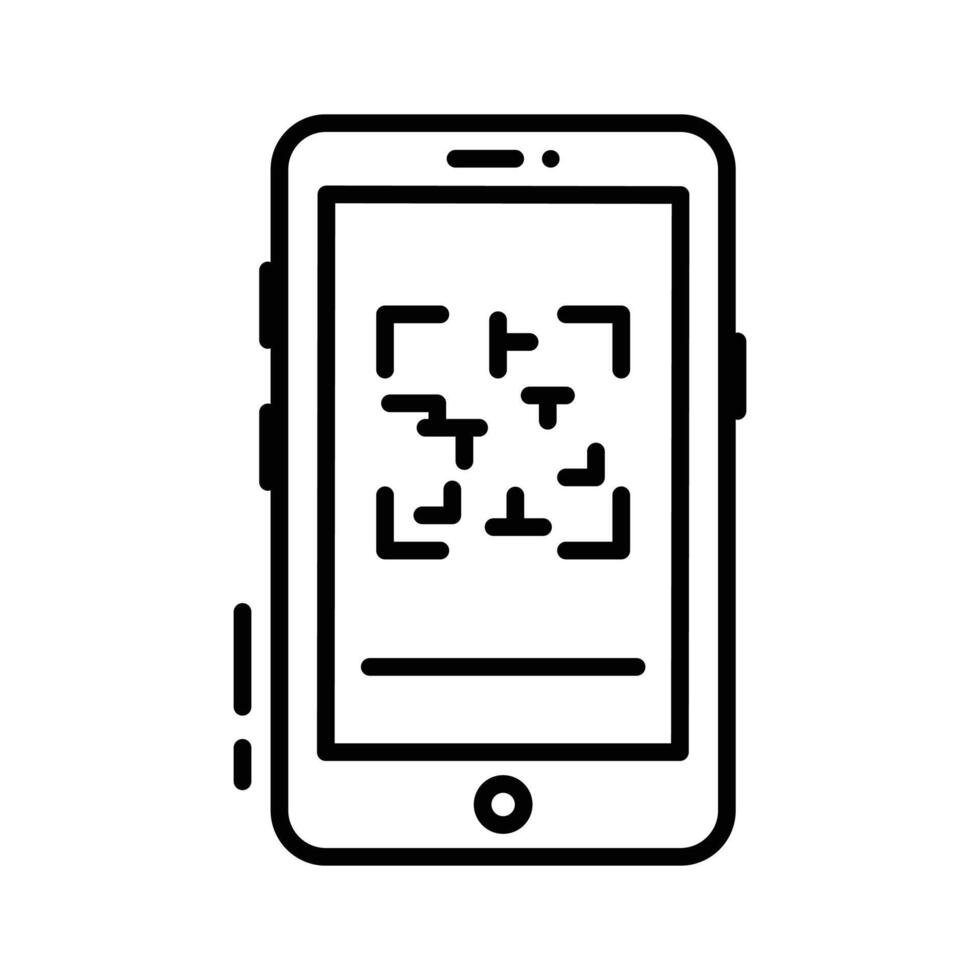 A modern outline icon of mobile scan feature. vector