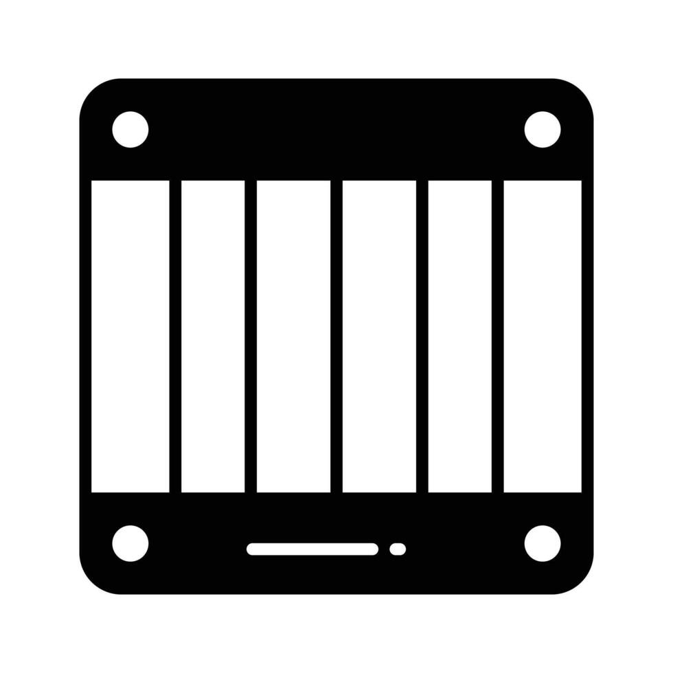 An editable glyph icon of wooden box packaging. vector