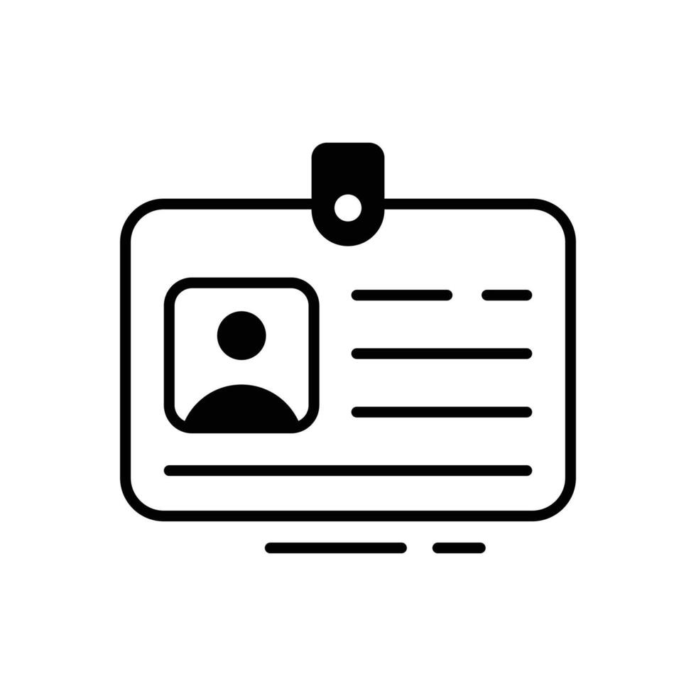 Well crafted glyph icon of user verification id. vector