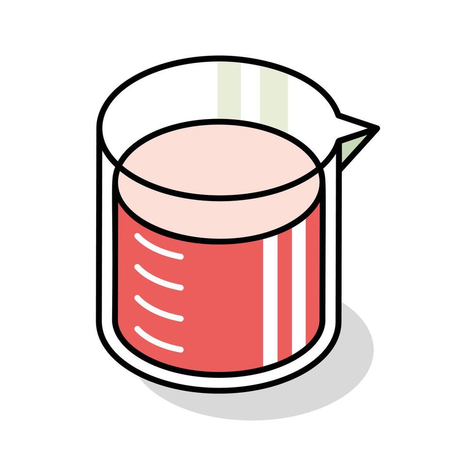 Here is an isometric icon showing a beaker vector