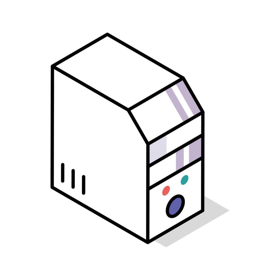 Ready to use isometric icon of processing unit vector