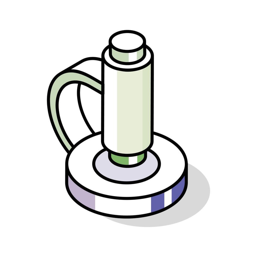 A premium isometric outline icon of microscope vector