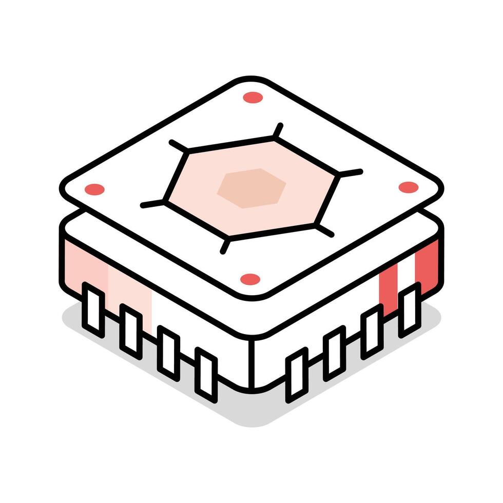Check out this isometric icon of processor chip vector