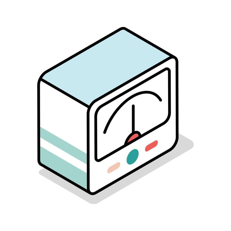 An amazing isometric icon of speedometer in motion vector