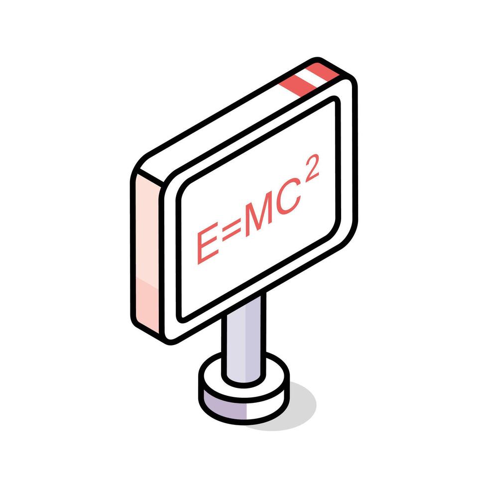 An amazing isometric icon of physics equation model vector