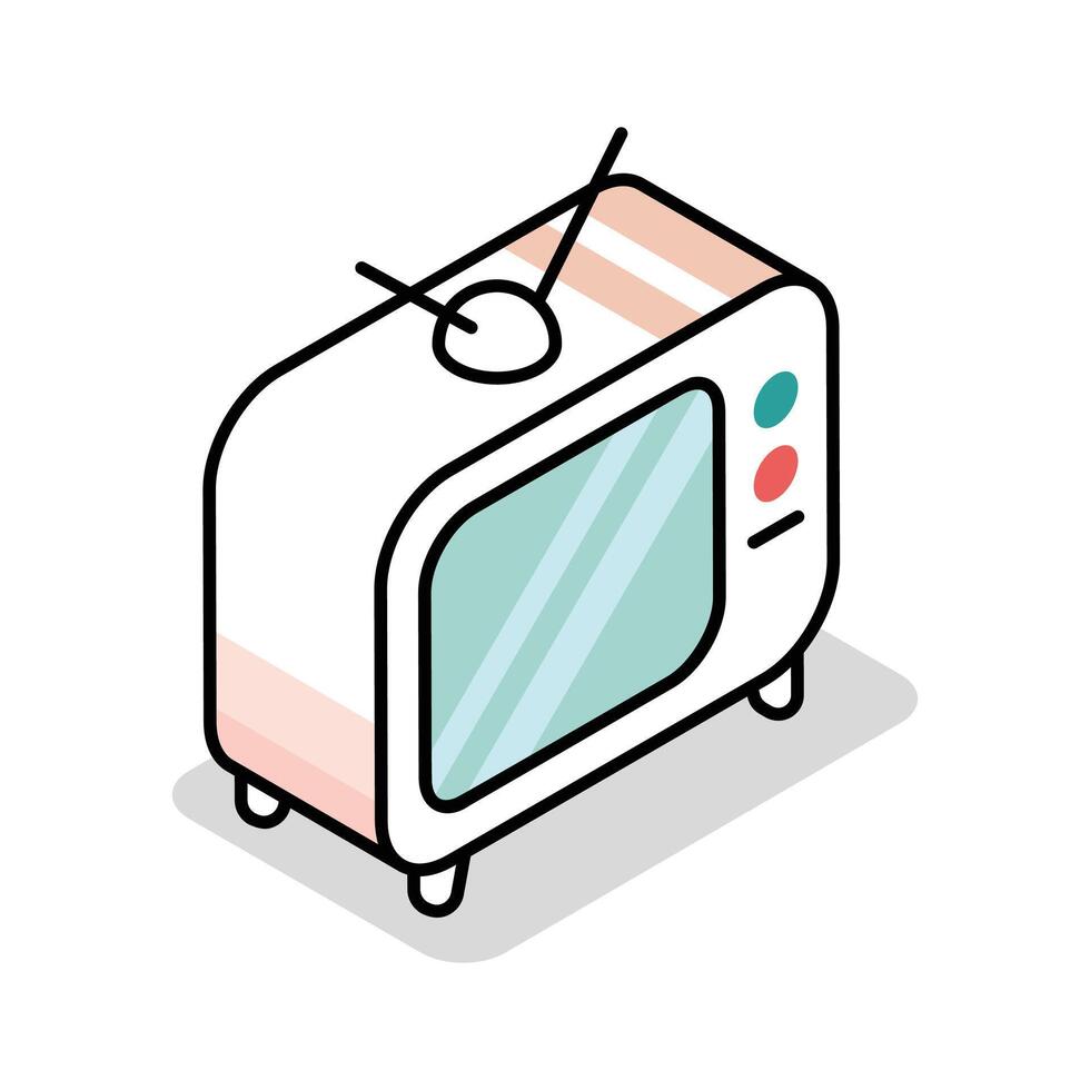 A captivating isometric icon of modern tv screen vector
