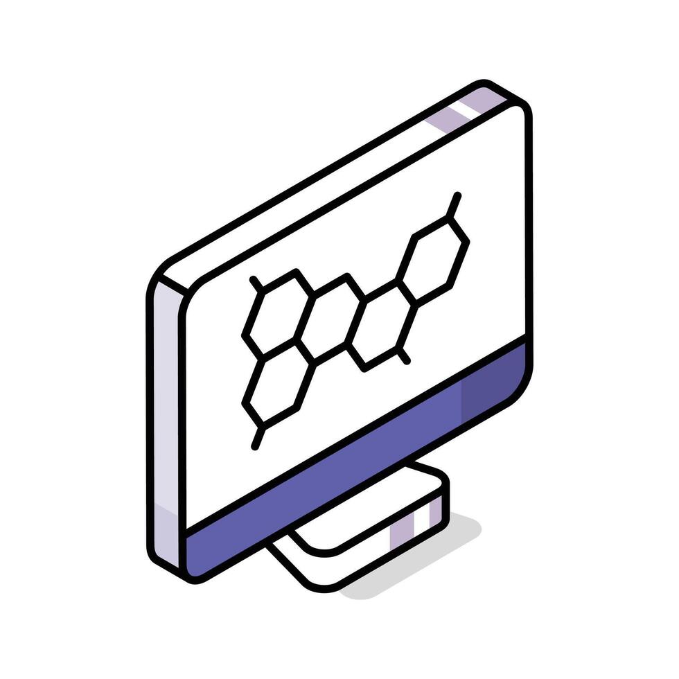 Premium isometric outline icon showcasing science technology vector