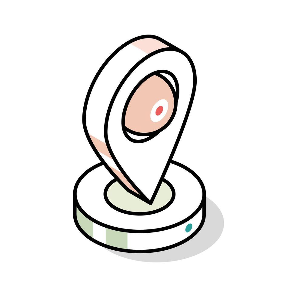 Grab this isometric outline icon of location pointer vector