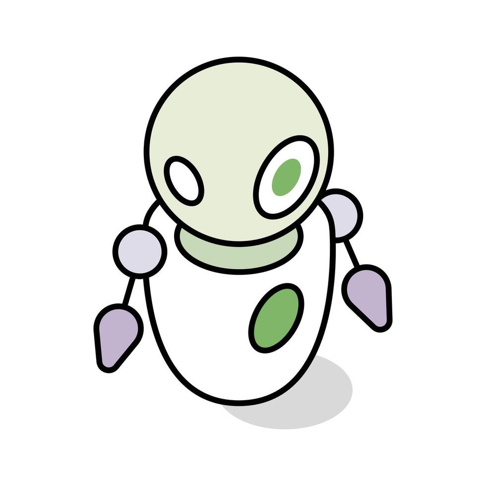 An editable isometric icon representing a robot vector