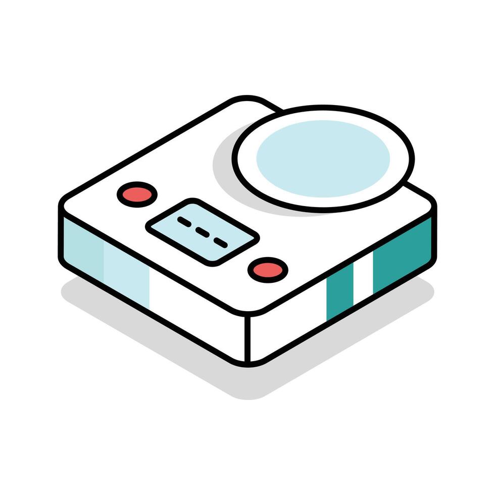 Modern isometric icon of weight scale in use vector