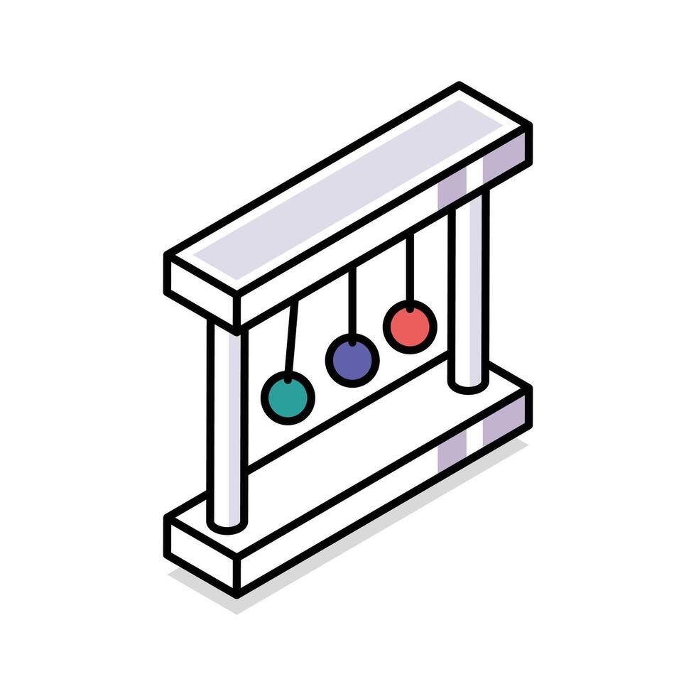 A visually appealing isometric outline icon of pendulum swing vector