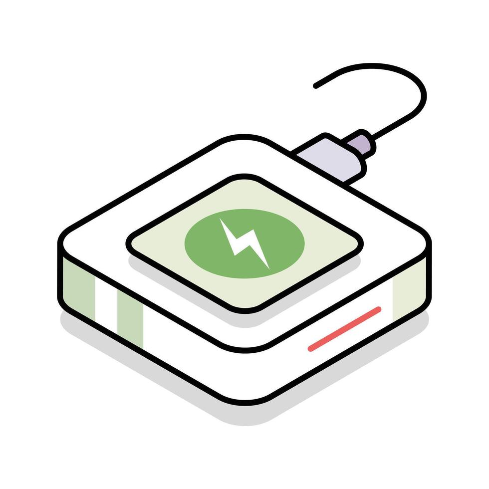A well designed isometric outline icon of battery pack vector