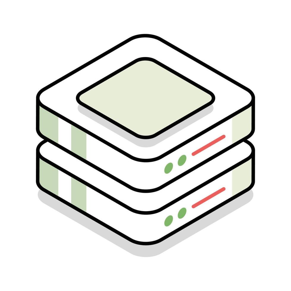 A well crafted isometric icon of server rack system vector