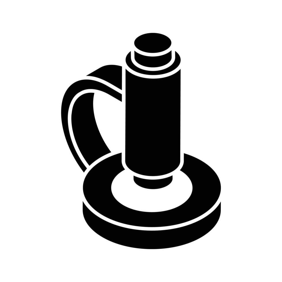 A premium isometric glyph icon of microscope vector