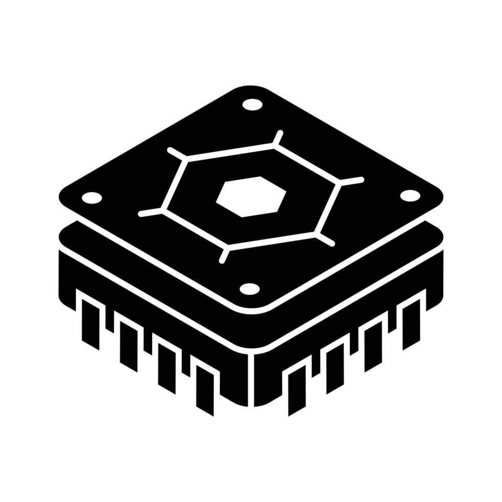 Check out this isometric icon of processor chip. vector