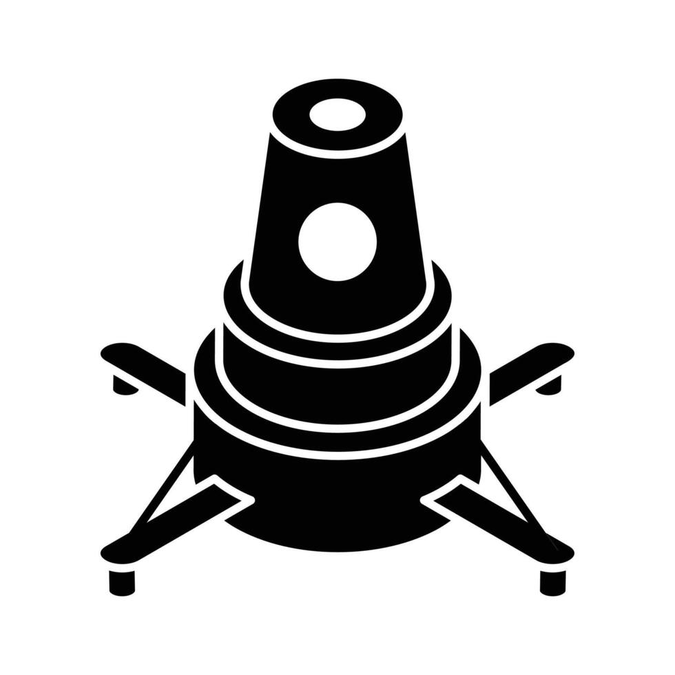 A modern isometric icon of parabolic dish antenna vector
