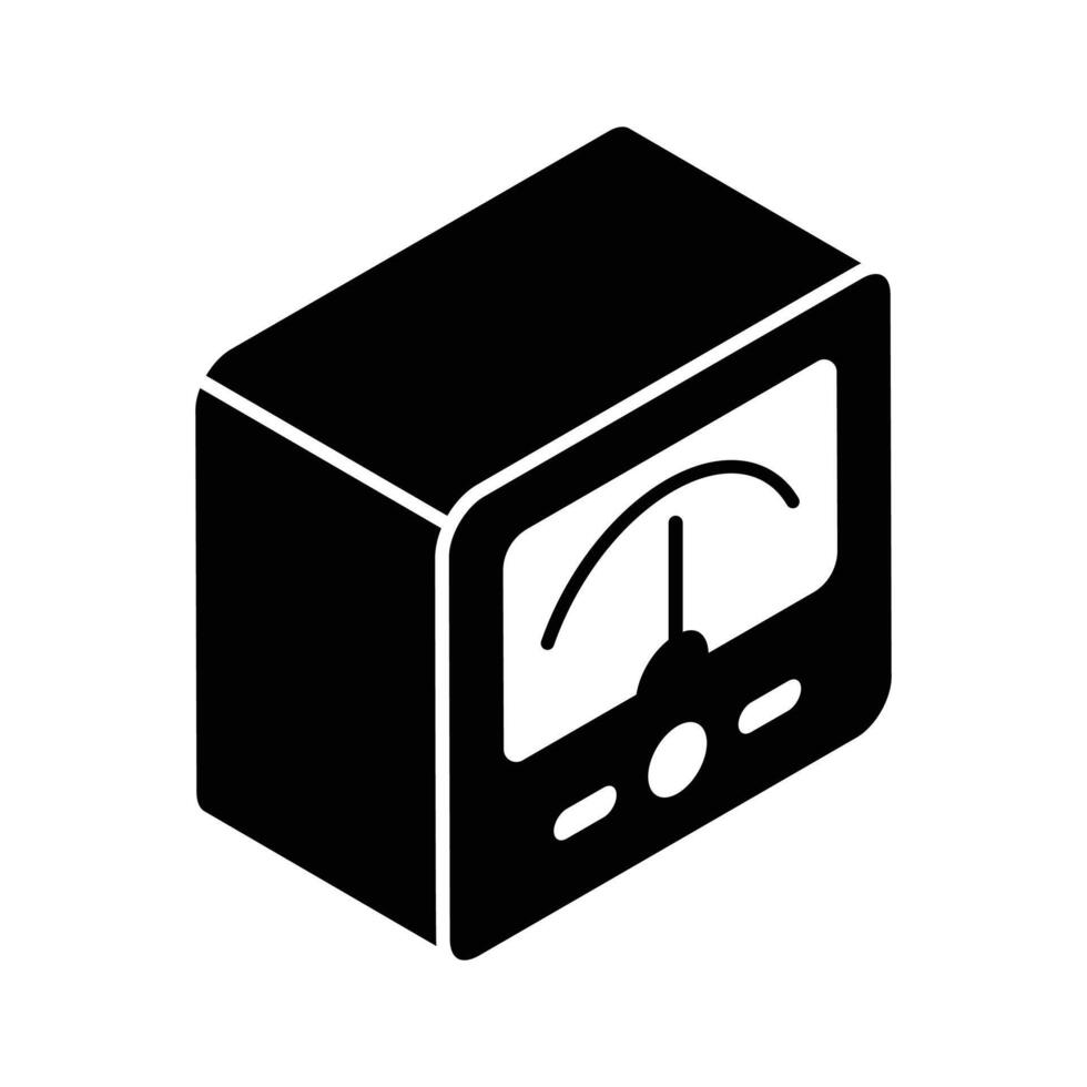 An amazing isometric icon of speedometer in motion. vector