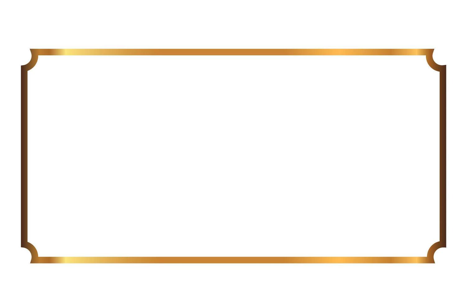 Elegant gold frame with decorative corners on white background for festive or formal design template vector