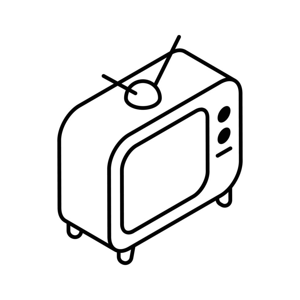 A captivating isometric icon of modern tv vector
