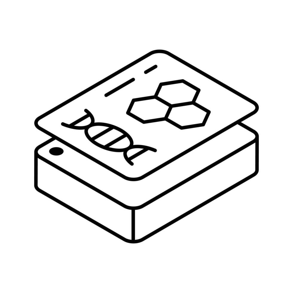 A trendy isometric icon of handwritten science note vector