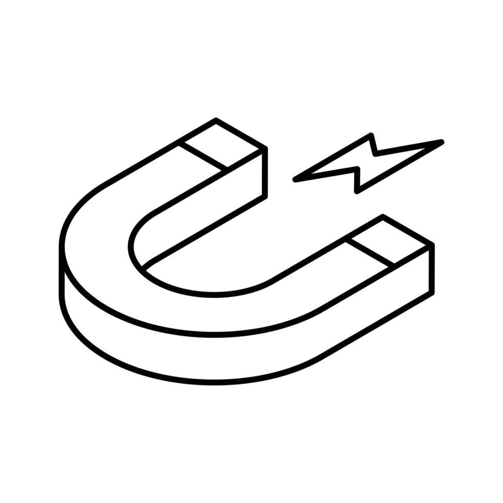Well designed isometric icon representing a magnet.. vector