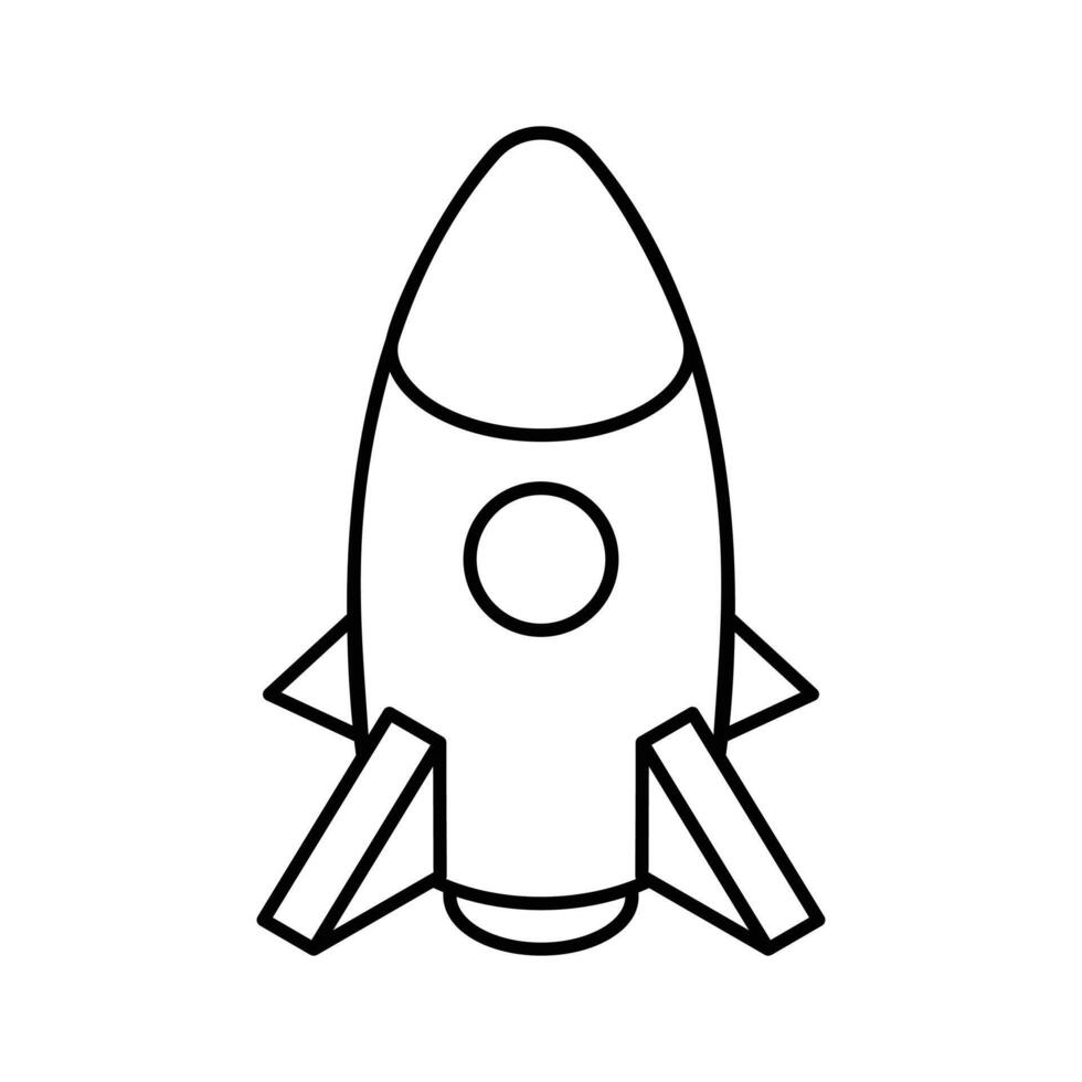 Modern isometric icon displaying a rocket launch.. vector