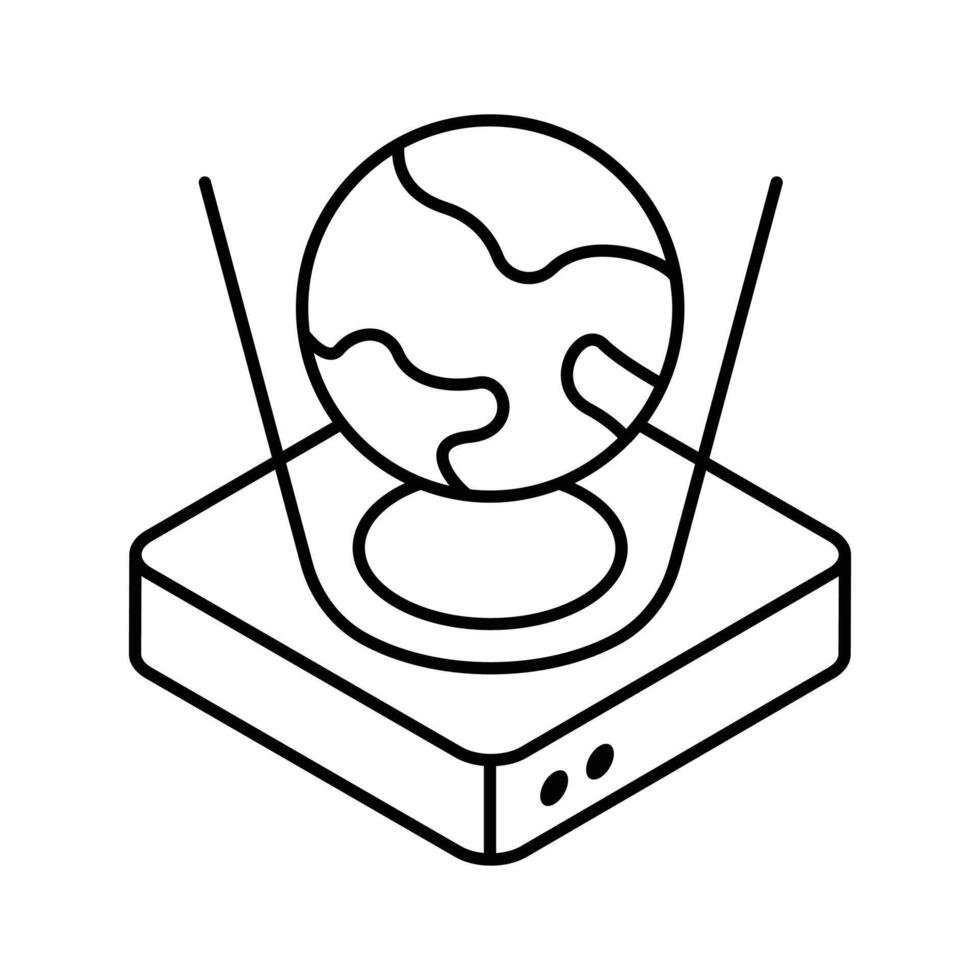 Trendy isometric icon representing a world hologram.. vector