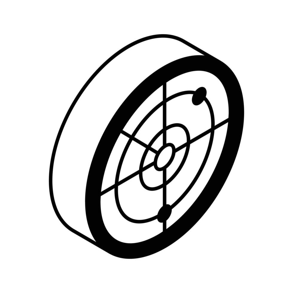 A modern isometric glyph icon of parabolic antenna.. vector