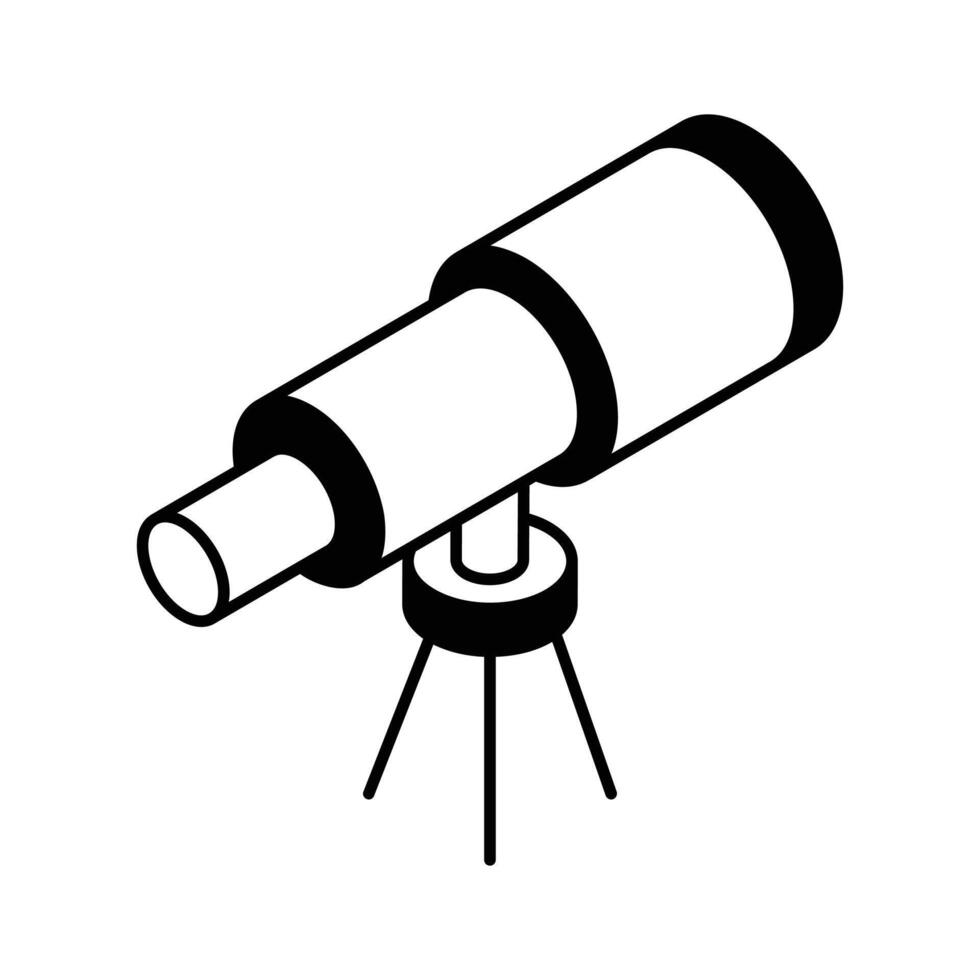 Check out this isometric glyph icon of telescope.. vector