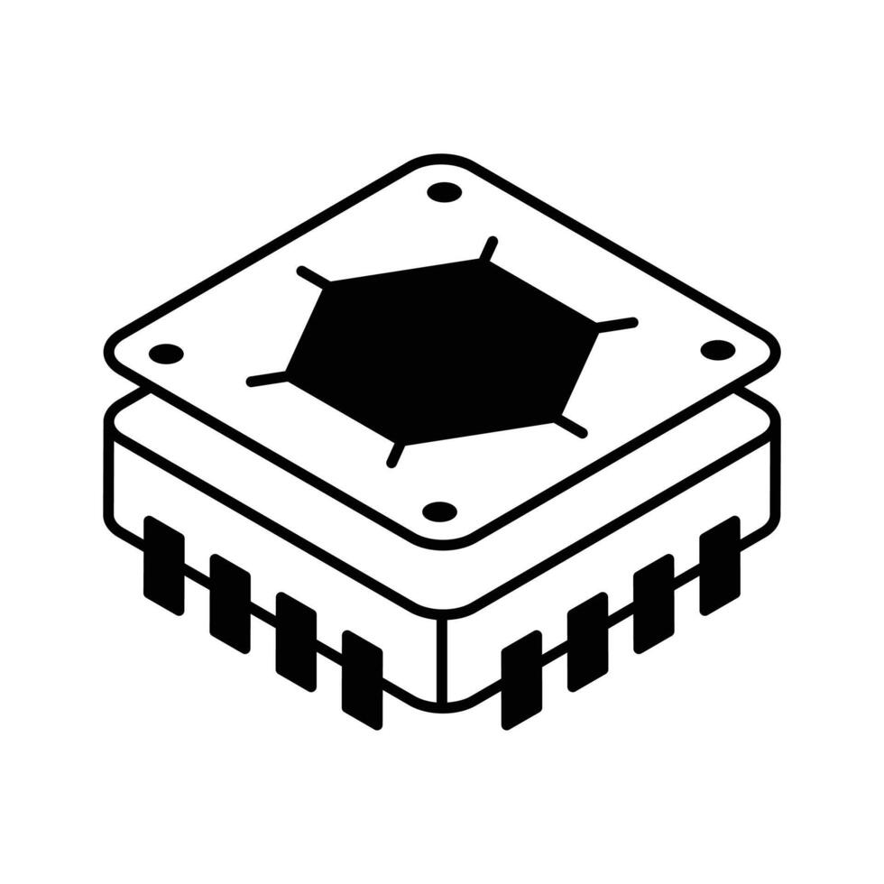 Check out this isometric icon of processor chip... vector