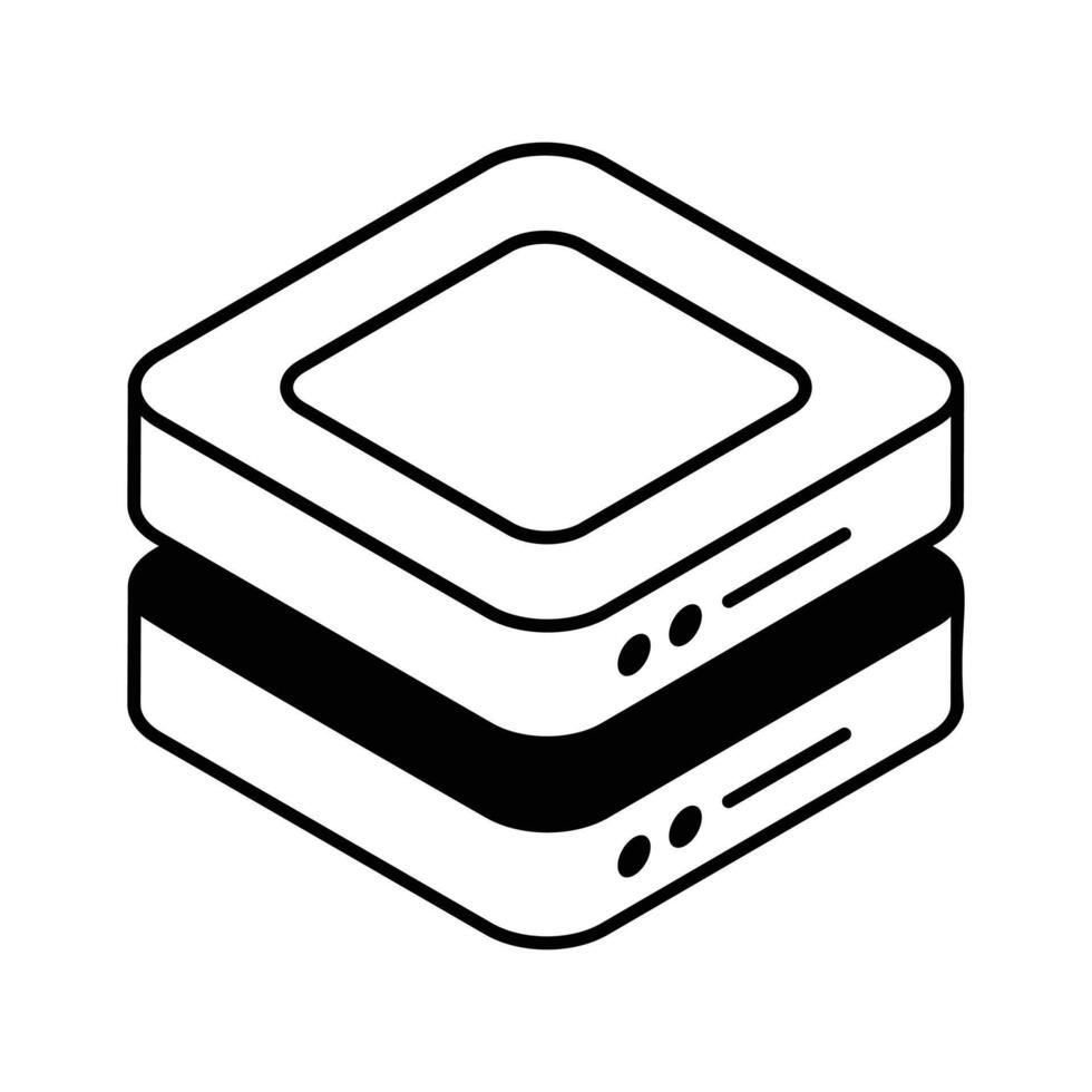 A well crafted isometric icon of server rack system... vector