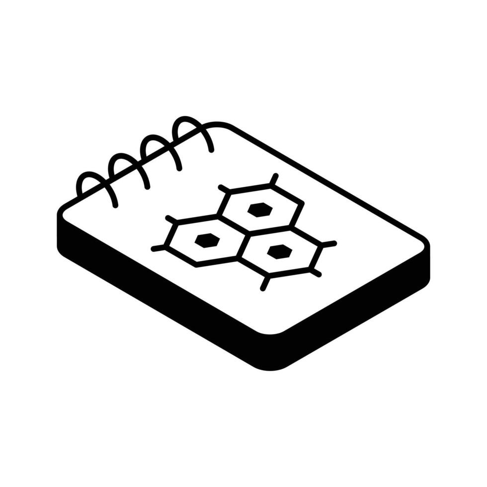 Trendy isometric icon featuring chemistry notes concept... vector