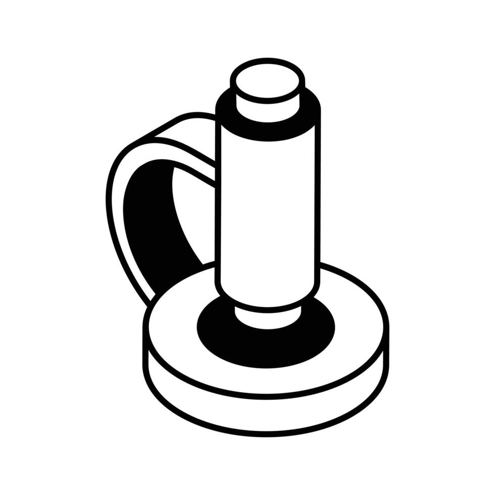 A premium isometric glyph icon of microscope.. vector