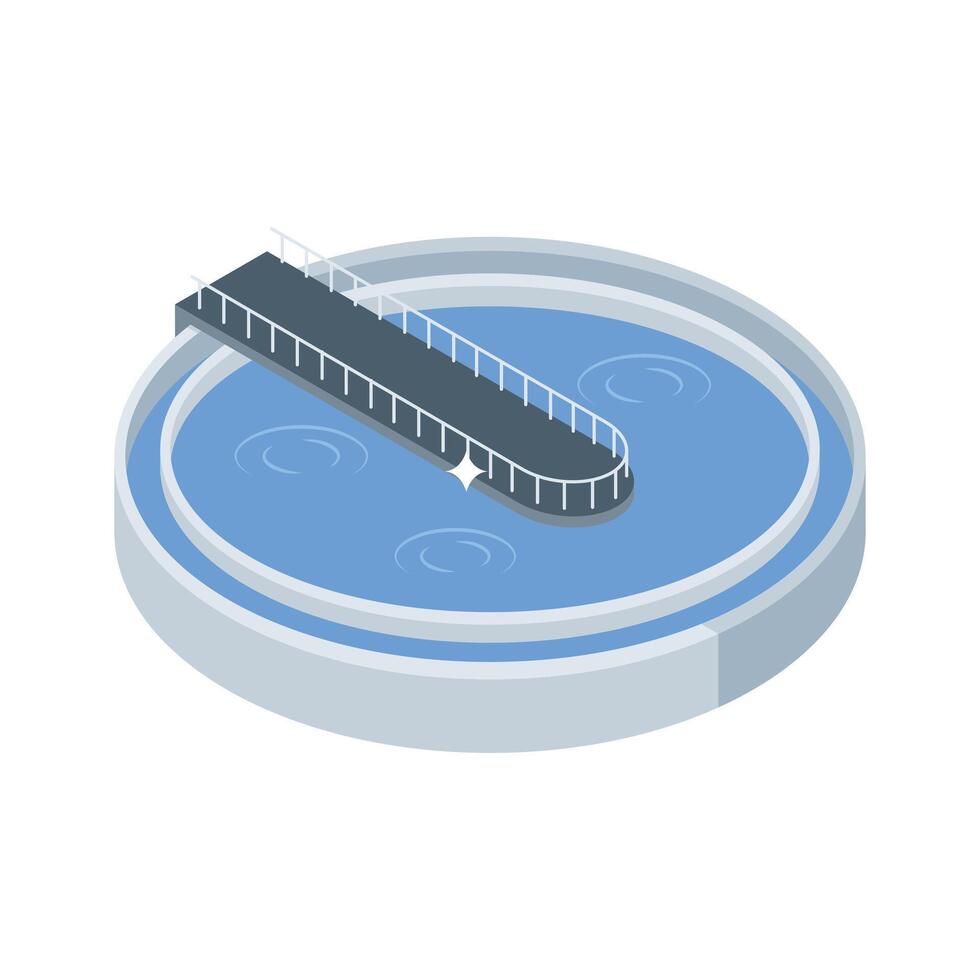 Premium isometric icon of water treatment machinery unit vector