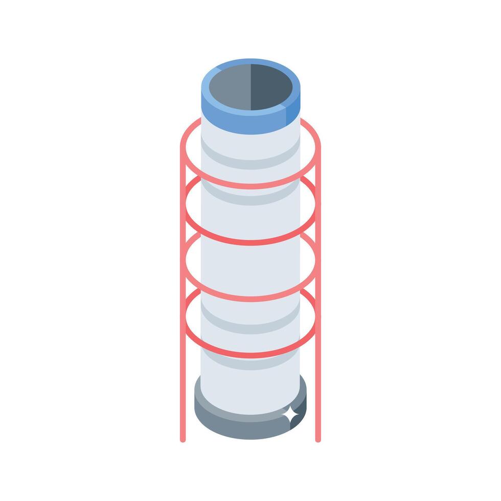 Premium isometric icon showing offshore oil rig platform vector