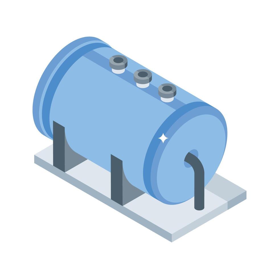 A trendy isometric icon of filled water reservoir vector