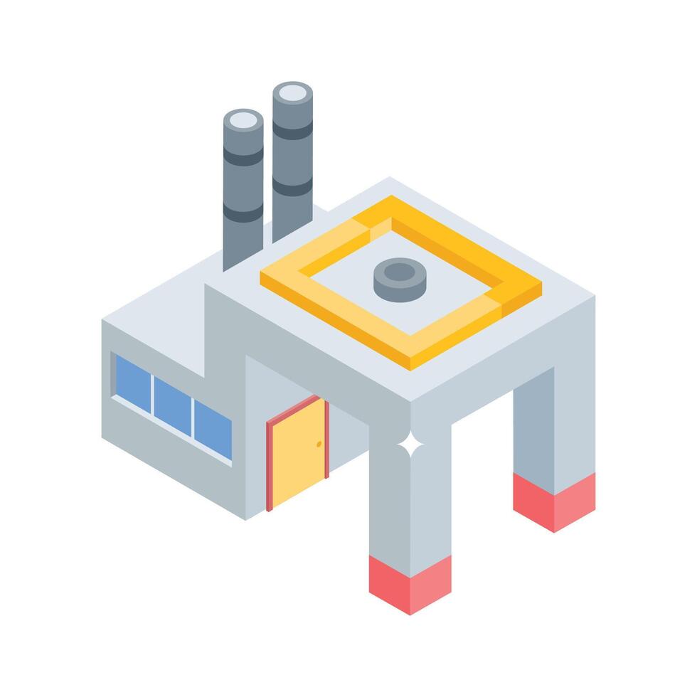 Modern isometric style icon of tall industrial building vector