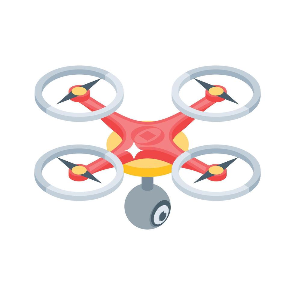 Grab this isometric icon of high-tech flying drone vector