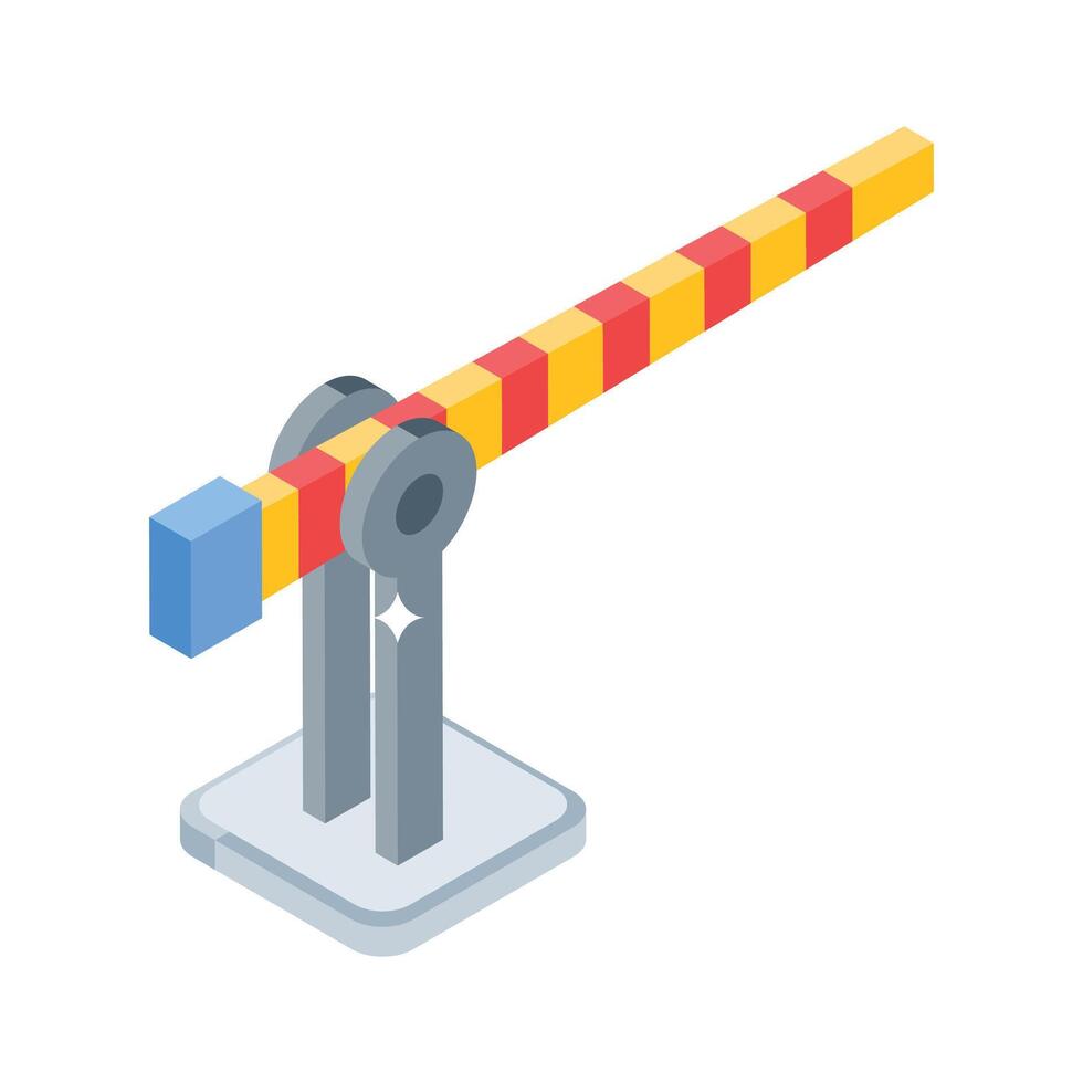 A captivating isometric icon of concrete safety barrier vector