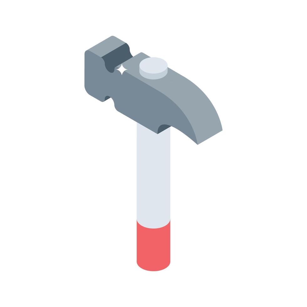 Well crafted isometric icon of hammer tool vector