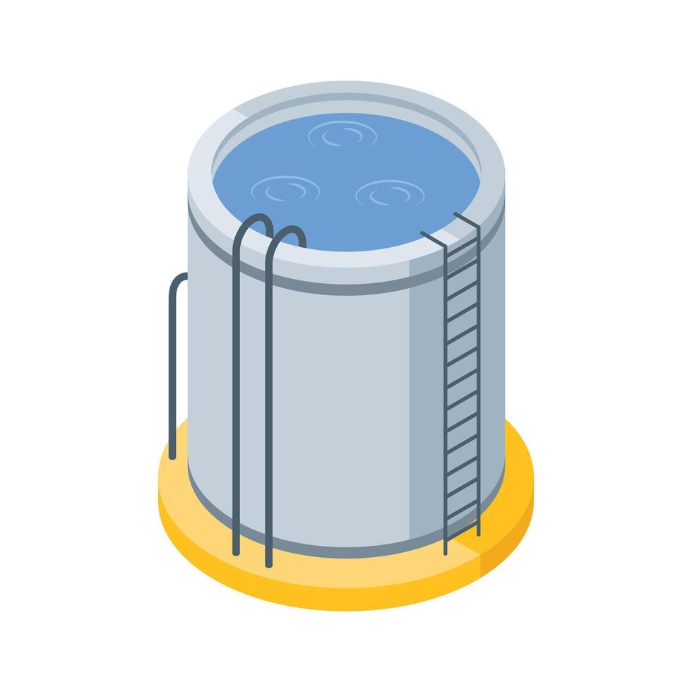 A trendy isometric icon of structured water storage tank vector