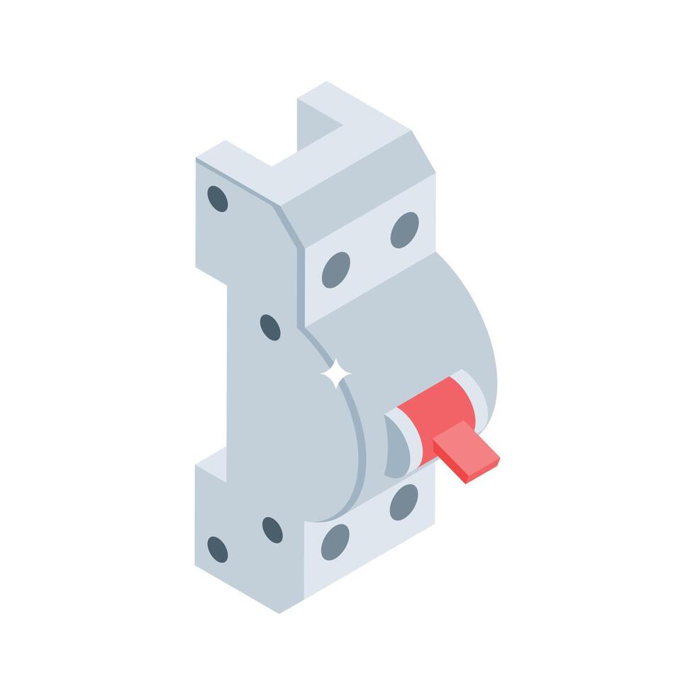 Visually engaging isometric icon of electrical switchgear vector