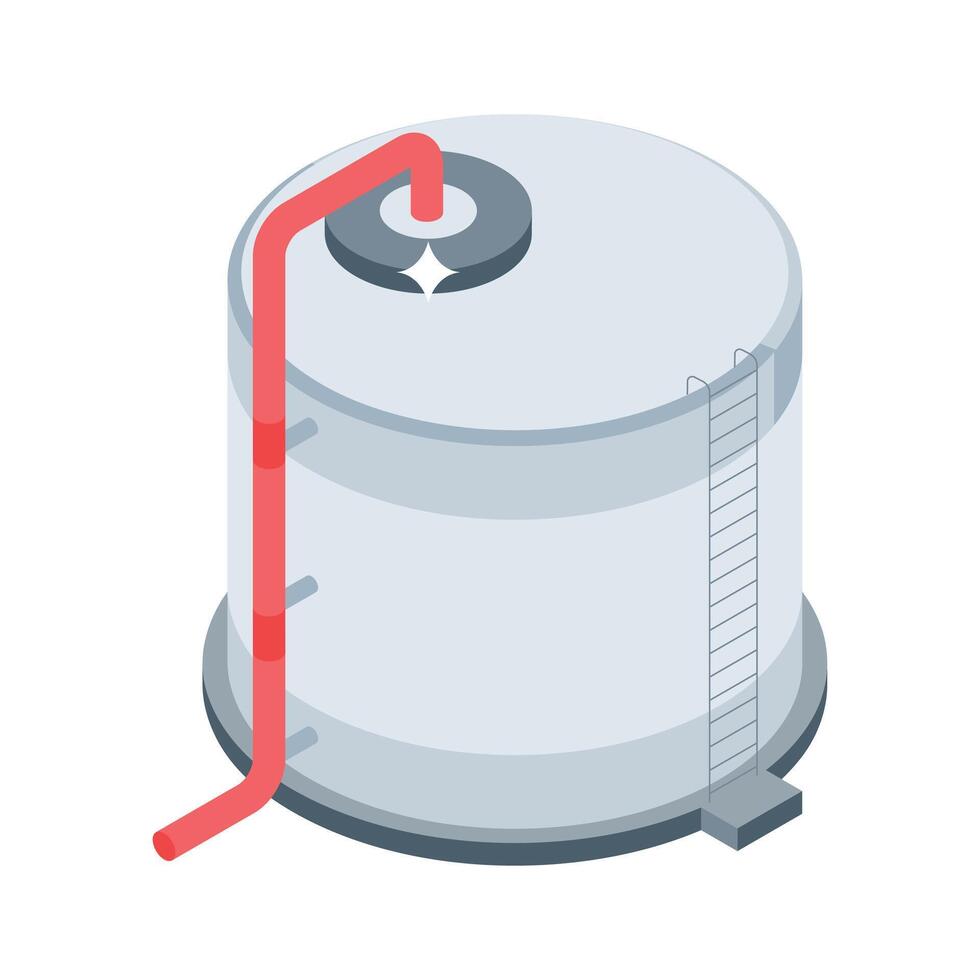 Well designed isometric icon of giant tank storage vector