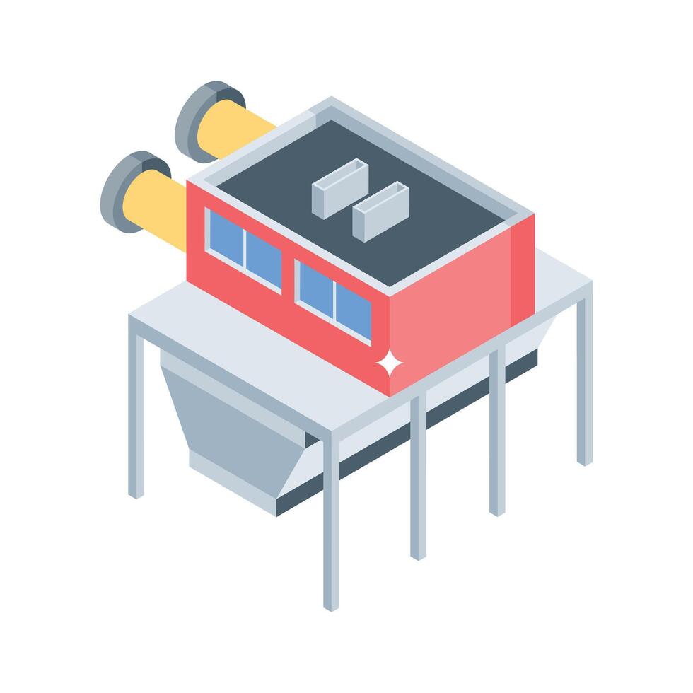 Easy to edit isometric style icon of manufacturing industry vector